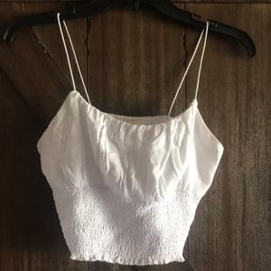 L.a. Hearts white crop top with stretch bottom size small